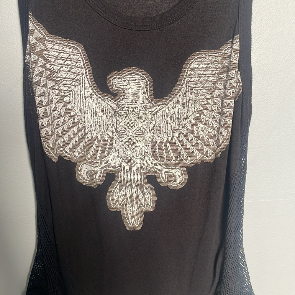 Double Zero Women’s southwest Eagle Side Mesh Y2K punk festival tank top - Picture 2 of 8